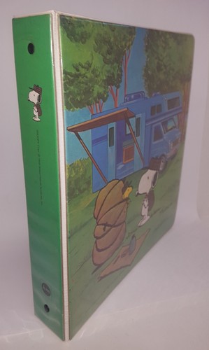 SNOOPY Camping Scouts 3 Ring Binder Folder Vtg 1965 Woodstock Butterfly Original - Picture 7 of 24