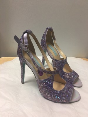 blue by betsey johnson sage rhinestone jeweled satin dress sandal