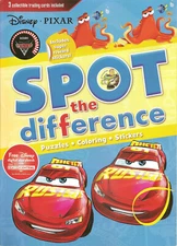 Disney Cars Spot the Difference Coloring Book | Toy Story, Nemo Sticker Kids