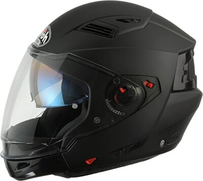 CASCO AIROH EXECUTIVE MODULARE APRIBILE DOPPIA VISIERA NERO OPACO MATT BLACK L