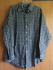 LANDS' END Button Down Shirt Men 16.5 TALL Plaid Long Sleeve Egyptian Cotton