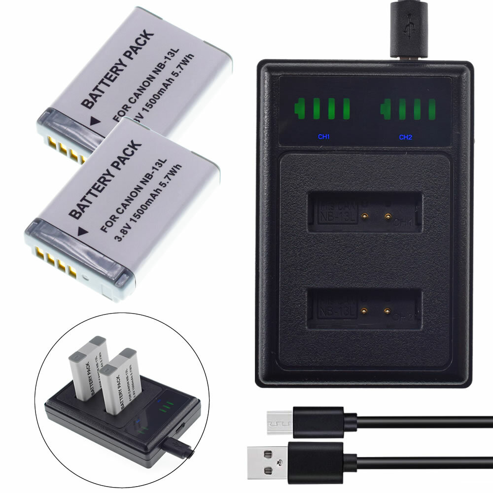 DSTE NB-13L NB13L Li-Ion batterij compatibel met Canon PowerShot G5X, G7X, G9X, G5 X Mark II, G7X Mark II, G9X Mark II, SX740 HS, SX720 HS, SX620 HS