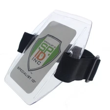 5 Pack- Specialist ID Armband Badge Holders w/ Elastic Arm Band and Hook & Loop