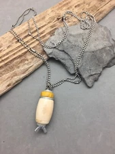 OOAK Amulet Case Pendant Handcrafted Mixed Media Opens Paper Scroll Inside 3.25"