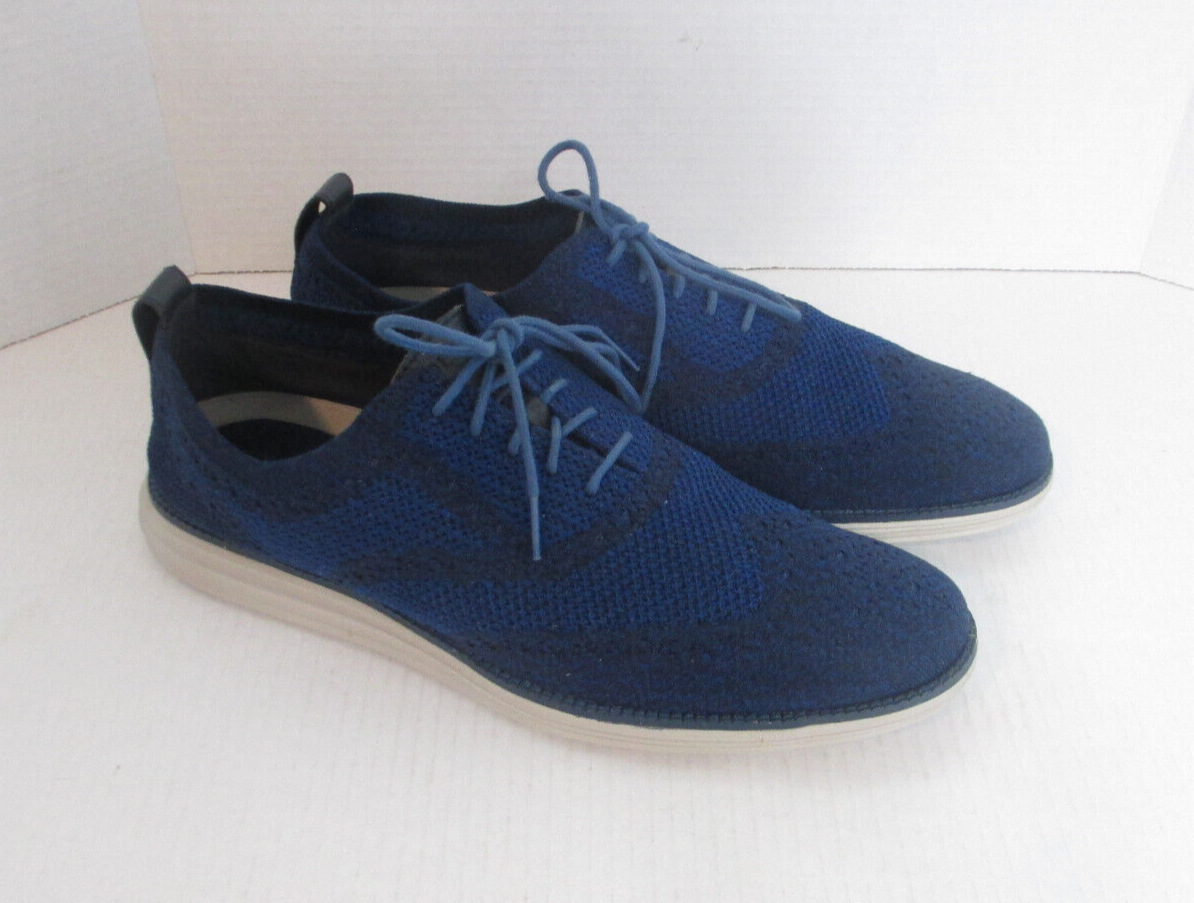 Cole Haan Original Grand Stitchlite Wingtip Oxfords Blue Knit Men\'s Size 12M Men main image 2