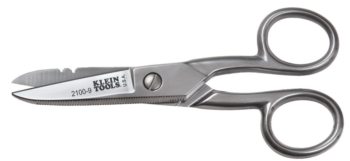 Klein Tools 2100-9 Stainless Steel Electricians Scissors Stripping