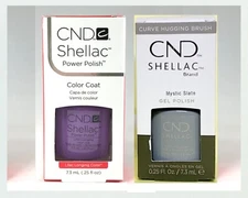 CND Shellac Soak of Gel Polish Lilac Longing & Mystic Slate 0.25 oz Combo
