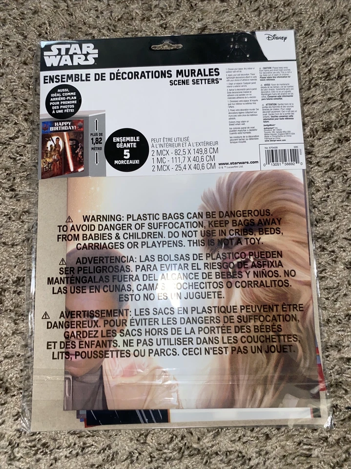 KIT DE DECORACIÓN DE BANNER DE PARED STAR WARS (5 piezas) ~ Suministros para fiestas de cumpleaños Foto 2 de 2