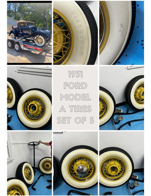 1931 Ford Model A 5 pc Powdercoated ORIGINAL Wheels 5.25