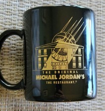 Vintage 1990's Michael Jordan's Restaurant Chicago Mug Cup Black/Gold No Chips