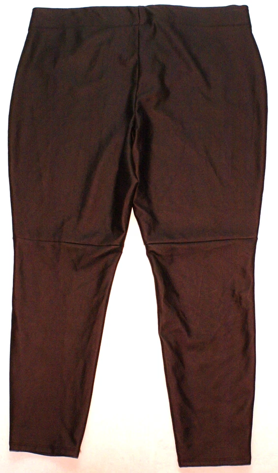 Lane Bryant Mujer 22/24 Imitación Cuero Ajustado Leggings Negros Elastizados Pantalones (42X27 Foto 2 de 3