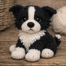 Border Collie Welpe doppelt Strickmuster Hund...