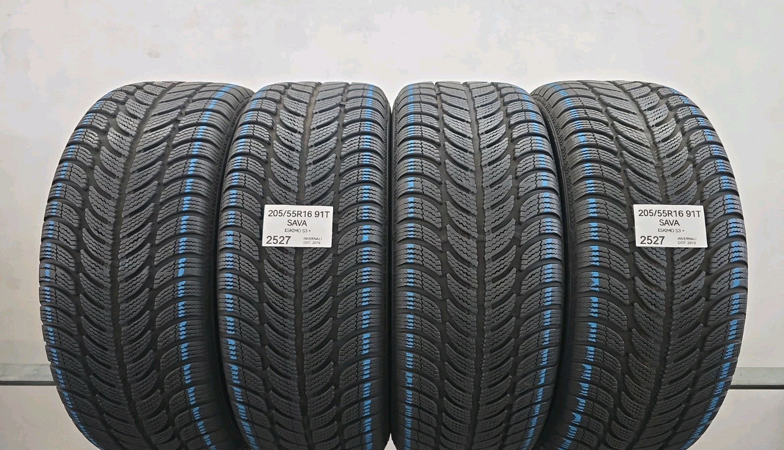 4 GOMME INVERNALE 205/55 R16 91 T SAVA ESKIMO S3+ M+S PNEUMATICI USATI 2055516