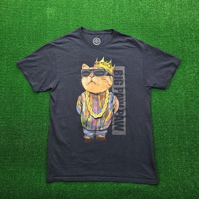 DOM Big Paw Paw Cat Tshirt Mens Medium Black Funny Hip Hop Notorious King Kitty