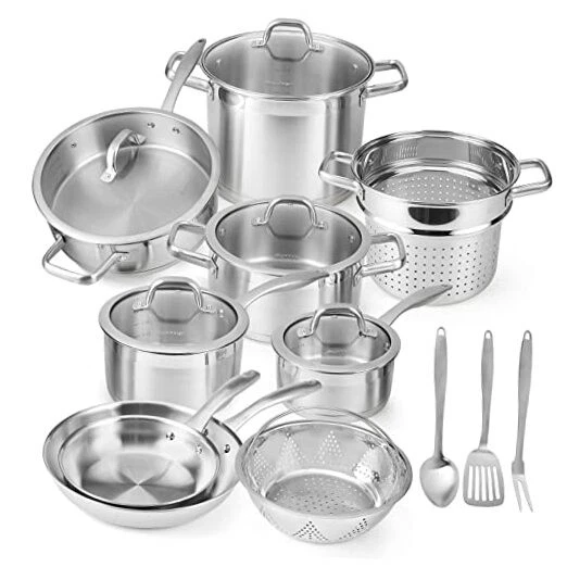 Professional Stainless Steel Pots and Pans Set7PC Induction Cookware Set, 1