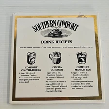 Southern Comfort Advertising Cocktail Recipe Trivet Ceramic Tile 6" plaque!