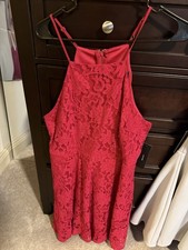 Brand New Lulus Womens XL Red/Pink Floral Dress