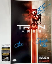 Greta Lee & Arturo Castro +1 Cast Signed Tron: Ares 11x17 Movie Poster B JSA COA