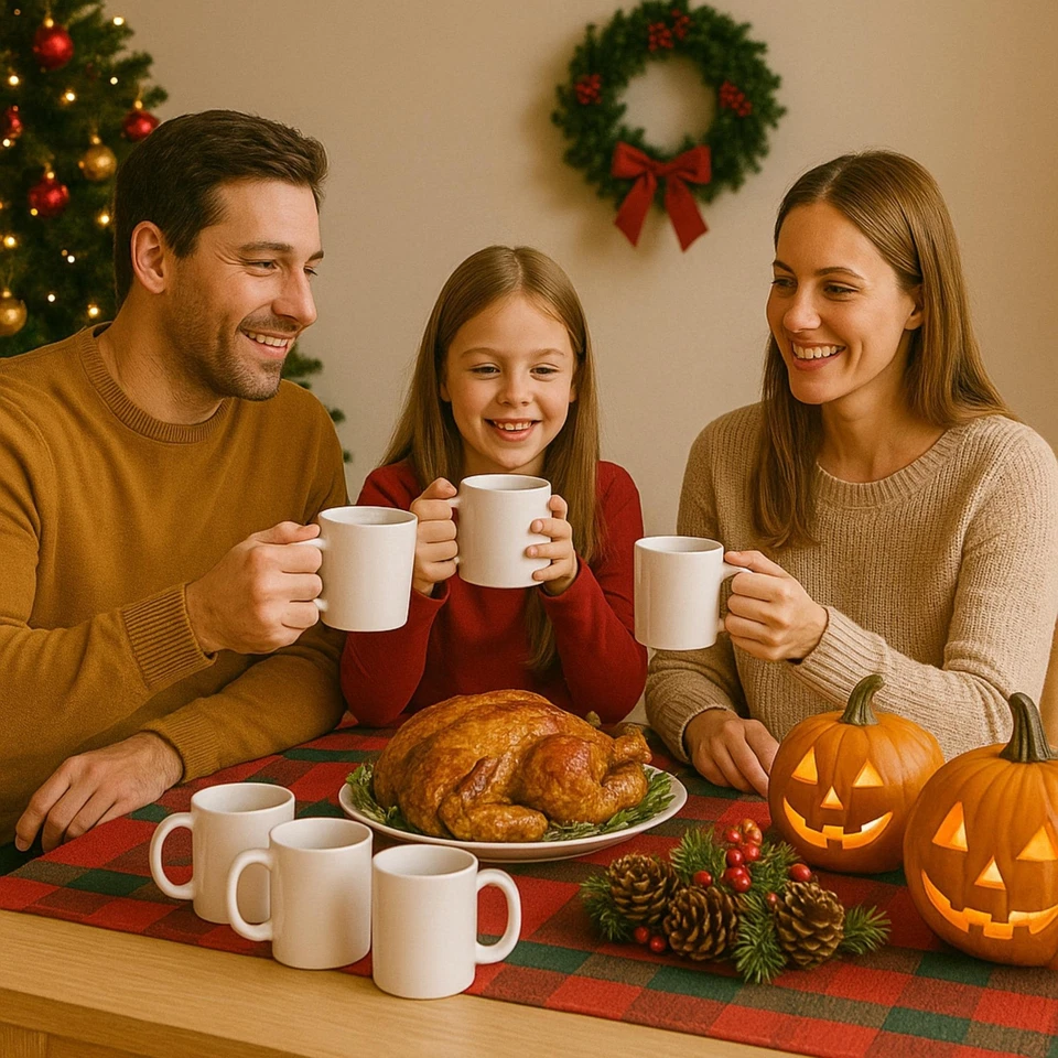 Creative Home Juego de 6 Piezas Taza de Café de Cerámica Blanca Blanca 9-12 OZ Foto 3 de 4