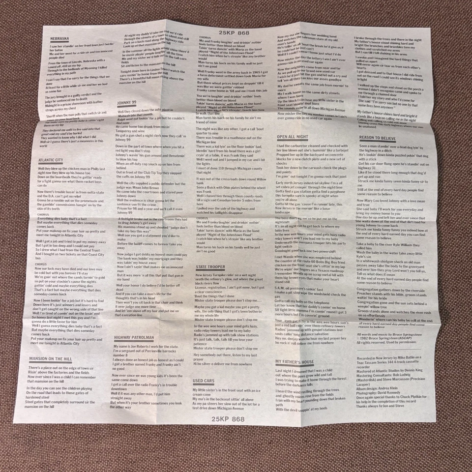 BRUCE SPRINGSTEEN Nebraska JAPAN CASSETTE TAPE 25KP868 PS (flap intact) +INSERT - Image 3 of 4