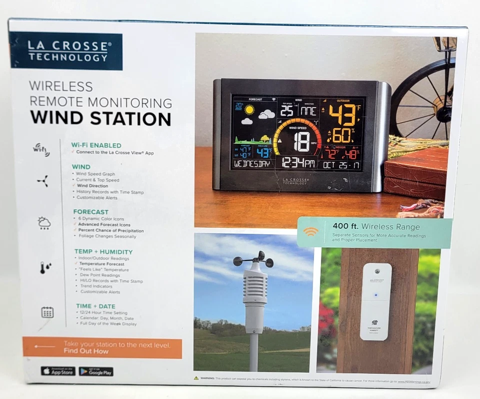 NEW La Crosse Technology Wireless Remote Monitoring Wind Weather Station V21-WTH - Image 3 of 4