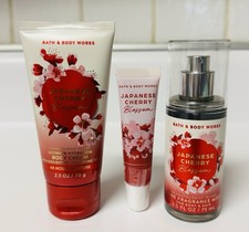 Bath Body Works JAPANESE CHERRY BLOSSOM Body Mist Cream 2.5 Oz, LipGloss sealed