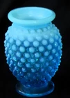 Vintage FENTON Hobnail Opalescent Blue Glass Bud Vase (1)