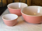 Vintage  Pink Pyrex Set Of 3 Mixing Bowls 401,403, 404