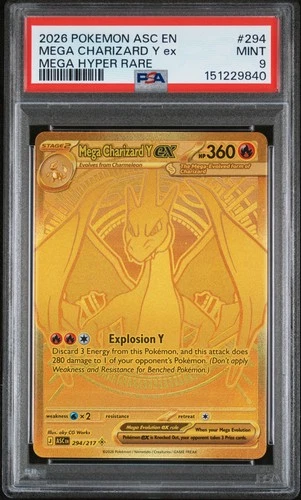 2026 POKEMON ASC EN-ASCENDED HEROES MEGA HYPER RARE MEGA CHARIZARD Y EX PSA 9