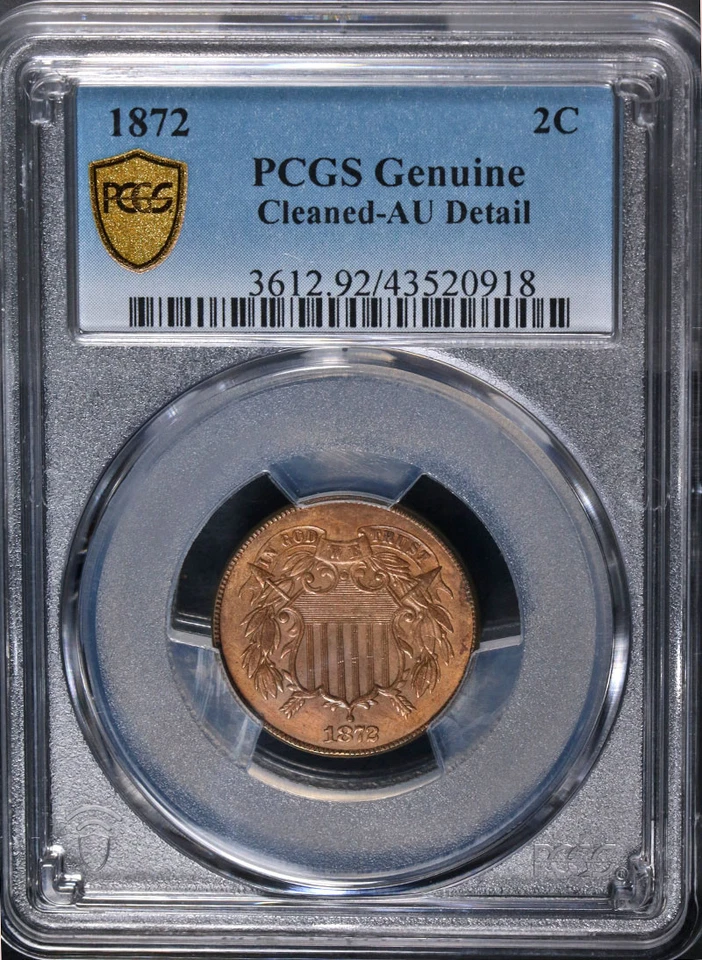 1872 Two (2) Cent Piece PCGS AU Details Nice Eye Appeal Nice Strike - Image 3 of 4