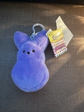 Purple peep bunny plush mini key chain new spring Easter keychain