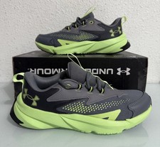 Under Armour Scramjet 6 UA BGS Running Gray Green Boys Size 6Y 3027691-100 NEW