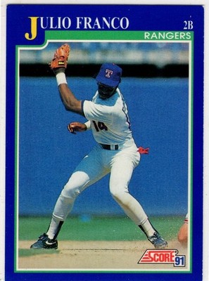 1991 Score Baseball Julio Franco No. 493 Texas Rangers