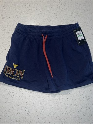 Under Armour Shorts Women's L Project Rock Everyday Terry Blue 1380189-410 NWT