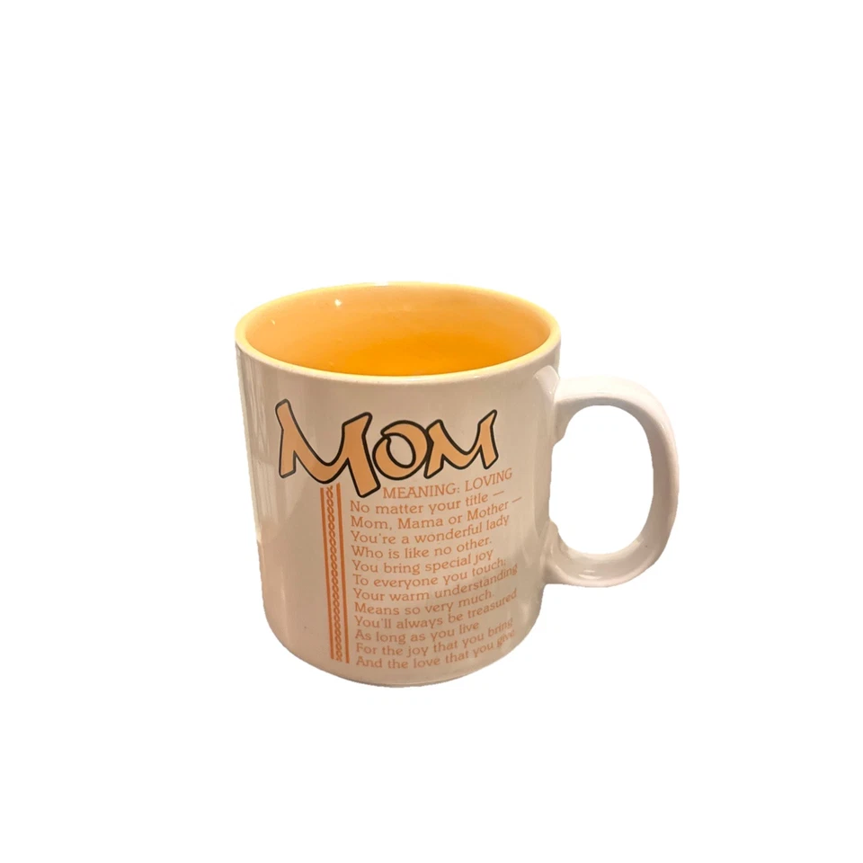 Taza de té de café amarilla PAPEL de colección para mamá taza de café poeta “Marci G.” años 90 Foto 2 de 4