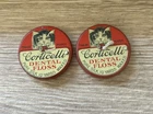 2-Vintage HTF CORTICELLI Dental Floss Silk 10 Yards W/Kitty Cat Theme Tins USA
