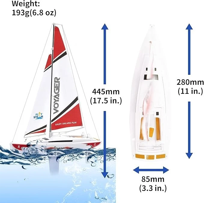 Velero controlado por control remoto Interactive Voyager 280 - Acción de energía eólica de 2 canales Foto 4 de 4