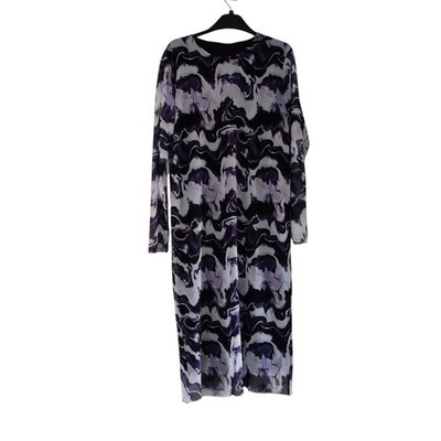 mama licious Damen Umstandskleid Lila Mesh Meliza Langarm Midi Gr. L