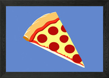 Pizza slice vector illustr Framed Wall Art Poster Canvas Print Picture