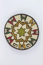 Woven Basket Wall Art 10" Handwoven Coil Southwest Boho Decor