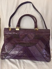 Varon VTG Snakeskin Hand Bag with Shoulder Strap In Purple