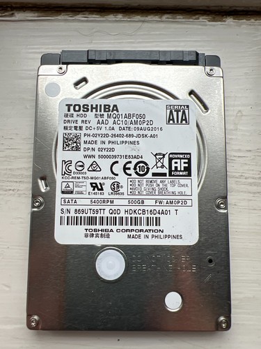 Toshiba MQ01ABF050 500GB 2,5" Laptop Festplatte SATA HDD getestet 100% Zustand