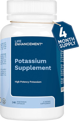 High Potency 1020 Mg Potassium Supplement for Muscle, Brain & Bone Health - No A