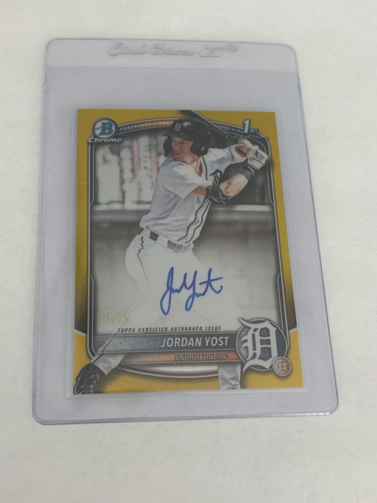 2025 Topps Bowman Draft Chrome Auto 1st Jordan Yost 17/75 Yellow Refractor