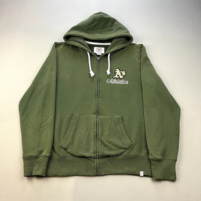 Oakland Athletics Hoodie Sweatshirt Adult Large Green Full Zip '47