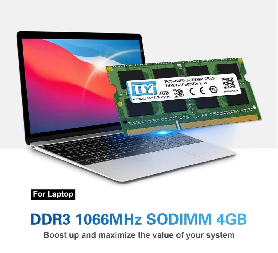 4GB DDR3 DRAM 1066MHz PC3-8500 PC3-8500 CL7 SODIMM 204 Pin 1.5V 2Rx8 Non-ECC - Image 4 of 4