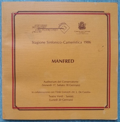 Manfred Sinfonische Saison - Kamerastik 1986 Teatro Sassari Cagliari
