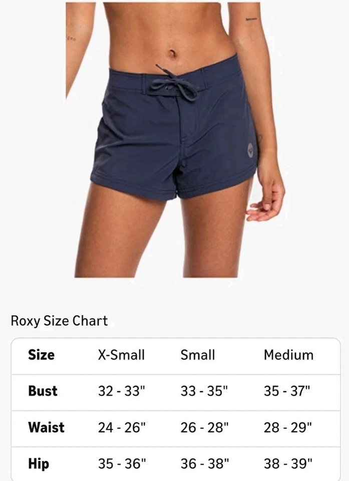Traje de baño corto Roxy para mujer tabla secado rápido 2" entrepierna traje de baño parte inferior talla S Foto 3 de 3