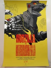 Mondo Godzilla vs Mechagodzilla Oliver Barrett Signed Foil Variant Poster Print