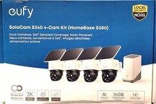 Eufy Security SoloCam S340 Solar Wireless Outdoor Camera 4-Cam Kit S380 Homebase